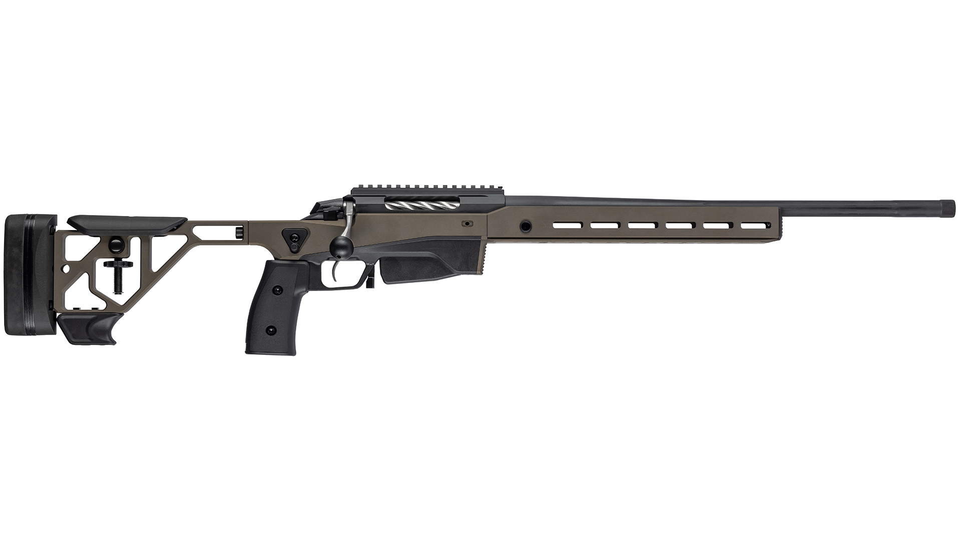 La Tikka T3x Ace Game Cerakote porta il concetto di chassis anche nella carabina destinata alla caccia: l'azione è vincolata direttamente a una struttura portante in alluminio, rigida e dimensionalmente stabile
