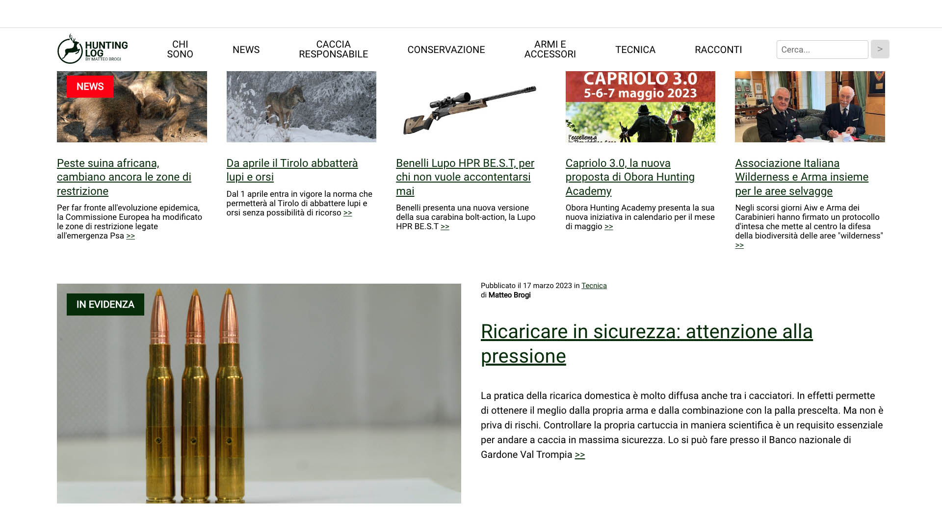Hunting Log è un giornale indipendente dedicato alla caccia sostenibile e alla conservazione