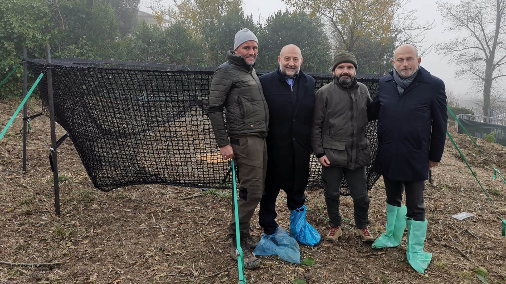 Da sinistra verso destra il presidente provinciale Urca Ancona Pierluca Milletti, l'assessore regionale alla Caccia Andrea Maria Antonini, il presidente regionale Urca Marche Massimo Iuliano e il vice sindaco di Ancona Giovanni Zinni