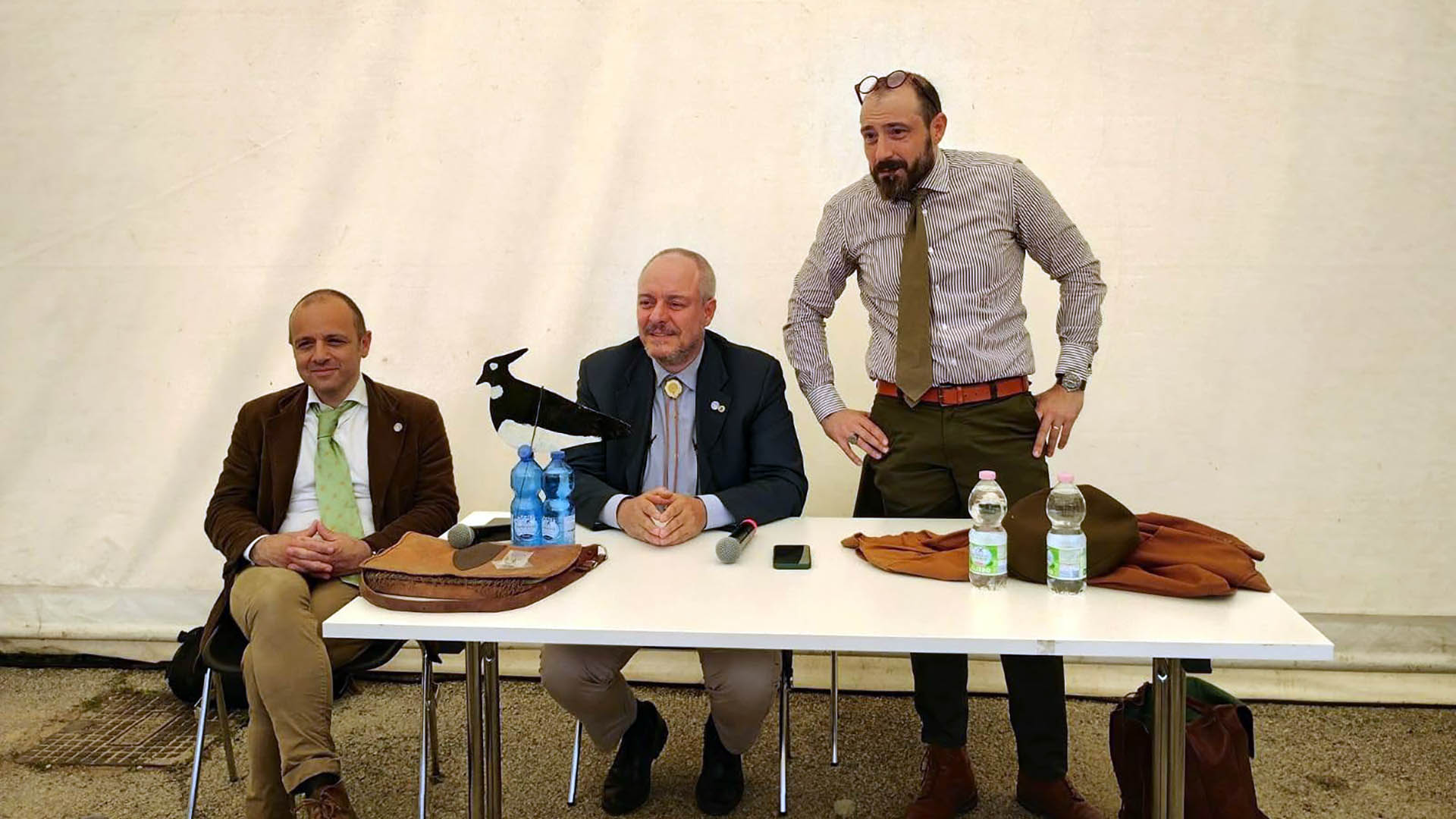 Da destra, Giuliano Milana e Massimo Marracci, amministratori del gruppo, e Matteo Brogi di Hunting Log